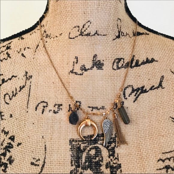 Good Luck Charm Necklace Adjustable Length Gold Plated Antique Finish - Picture 3 of 4